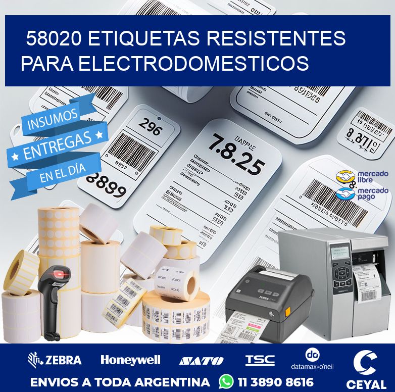 58020 ETIQUETAS RESISTENTES PARA ELECTRODOMESTICOS