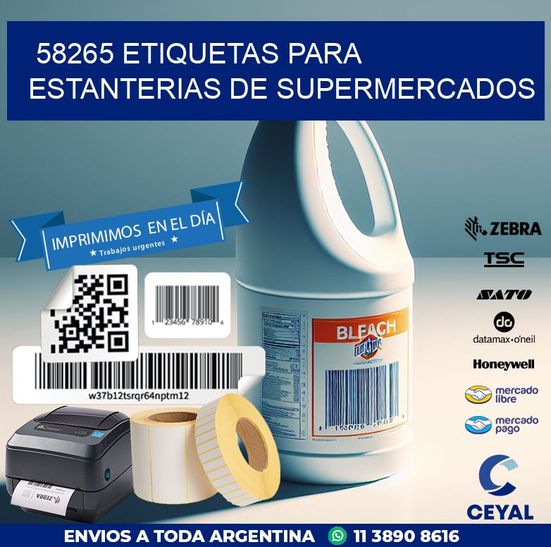 58265 ETIQUETAS PARA ESTANTERIAS DE SUPERMERCADOS