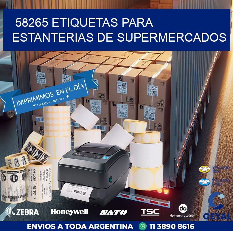 58265 ETIQUETAS PARA ESTANTERIAS DE SUPERMERCADOS