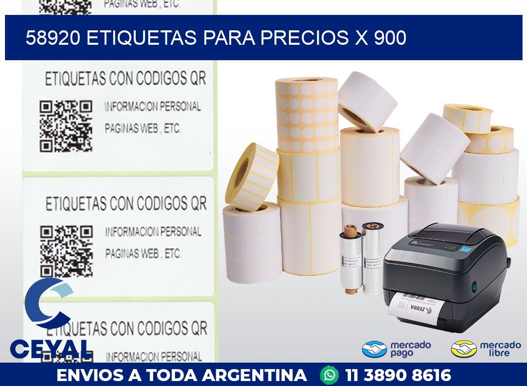 58920 ETIQUETAS PARA PRECIOS X 900