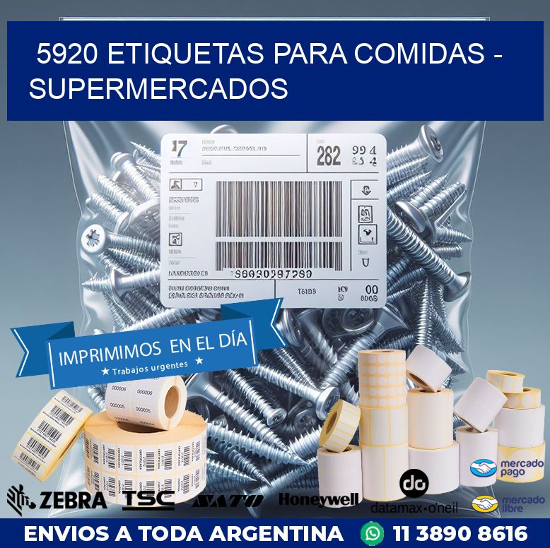 5920 ETIQUETAS PARA COMIDAS - SUPERMERCADOS