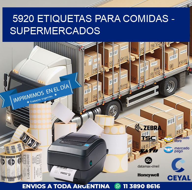 5920 ETIQUETAS PARA COMIDAS - SUPERMERCADOS