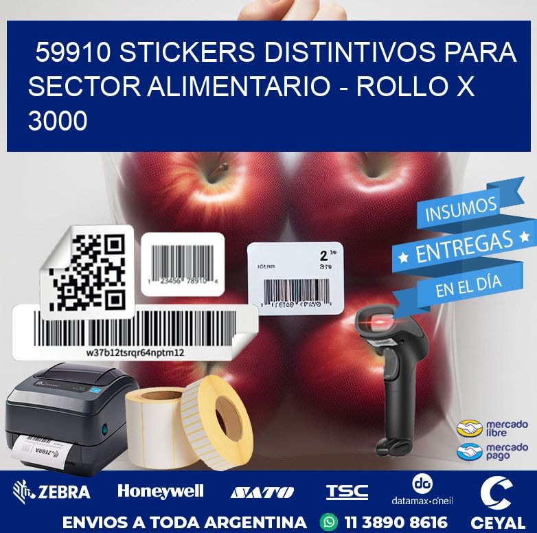 59910 STICKERS DISTINTIVOS PARA SECTOR ALIMENTARIO - ROLLO X 3000