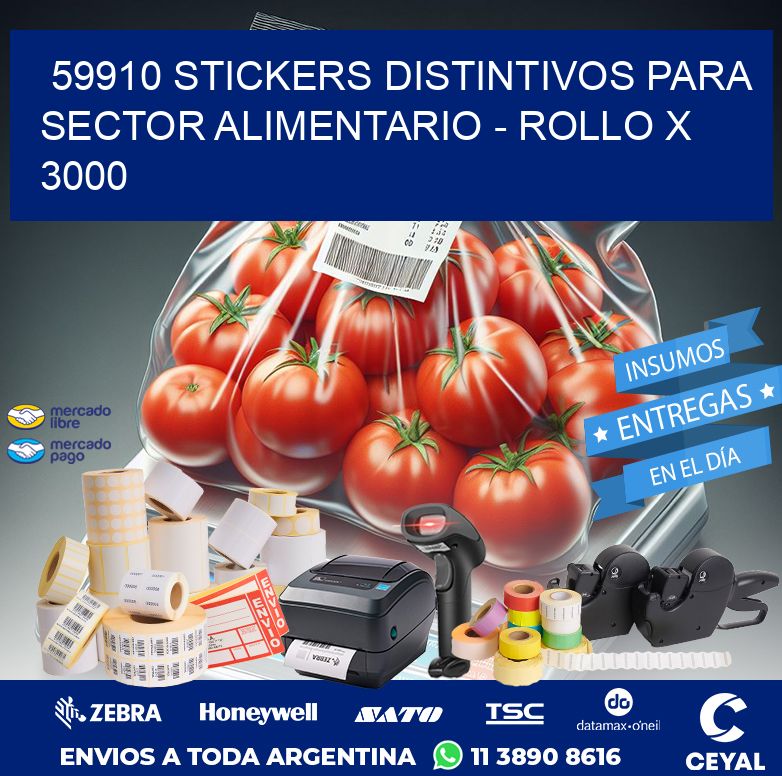 59910 STICKERS DISTINTIVOS PARA SECTOR ALIMENTARIO - ROLLO X 3000