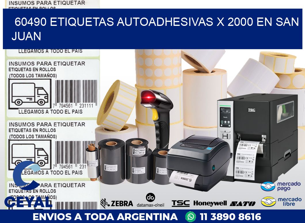60490 ETIQUETAS AUTOADHESIVAS X 2000 EN SAN JUAN
