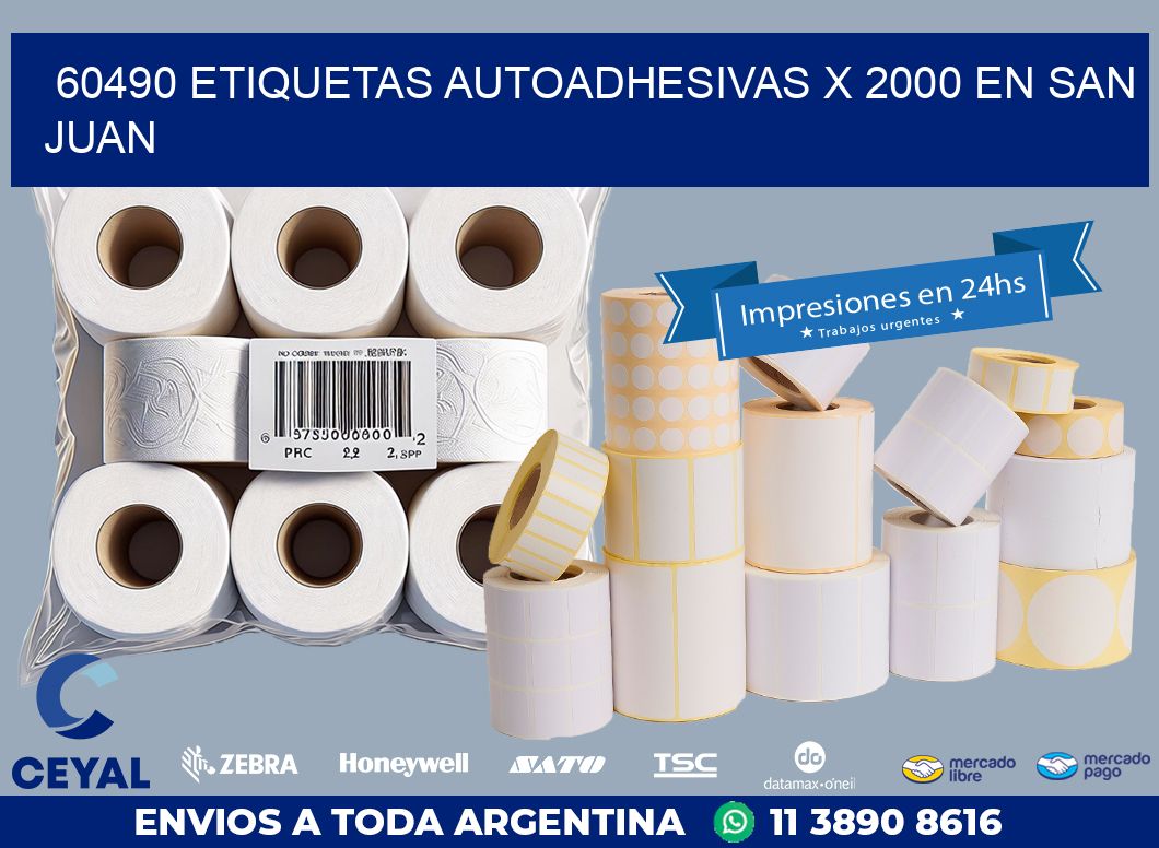 60490 ETIQUETAS AUTOADHESIVAS X 2000 EN SAN JUAN