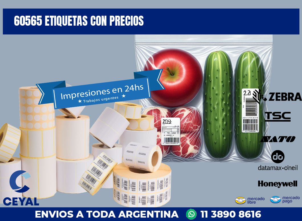 60565 ETIQUETAS CON PRECIOS