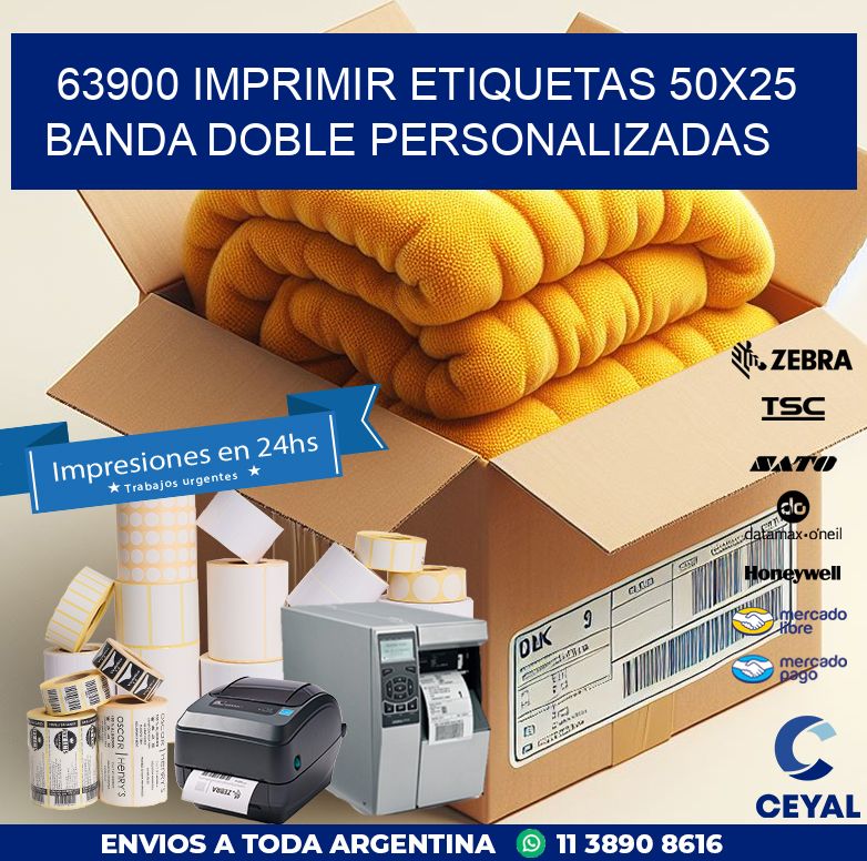 63900 IMPRIMIR ETIQUETAS 50X25 BANDA DOBLE PERSONALIZADAS