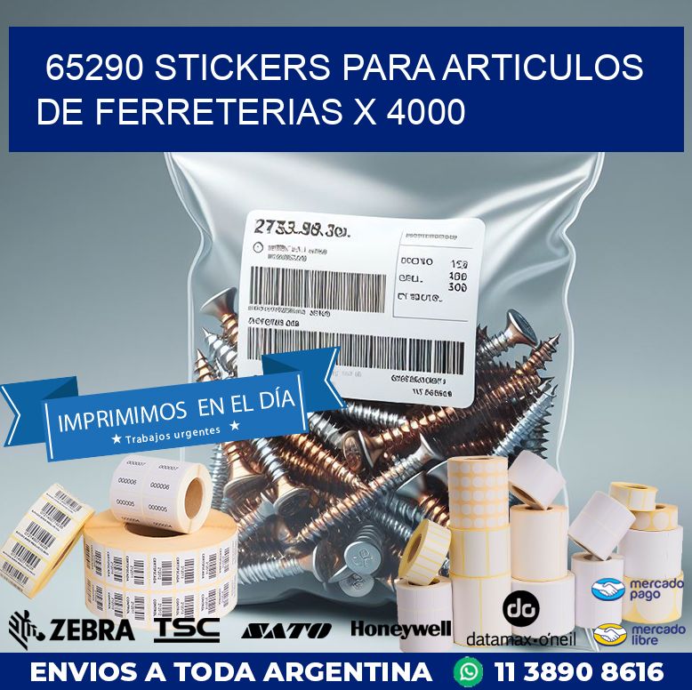 65290 STICKERS PARA ARTICULOS DE FERRETERIAS X 4000