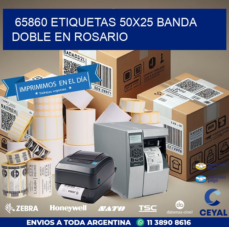 65860 ETIQUETAS 50X25 BANDA DOBLE EN ROSARIO