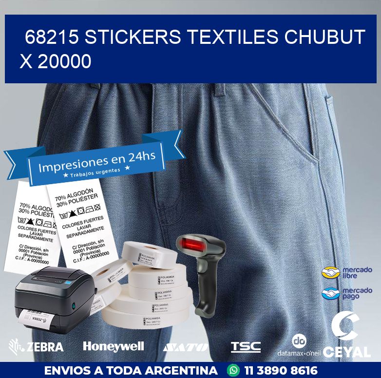 68215 STICKERS TEXTILES CHUBUT X 20000