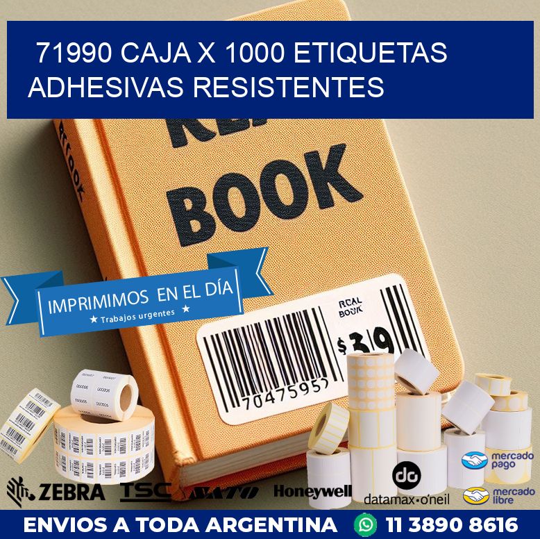 71990 CAJA X 1000 ETIQUETAS ADHESIVAS RESISTENTES
