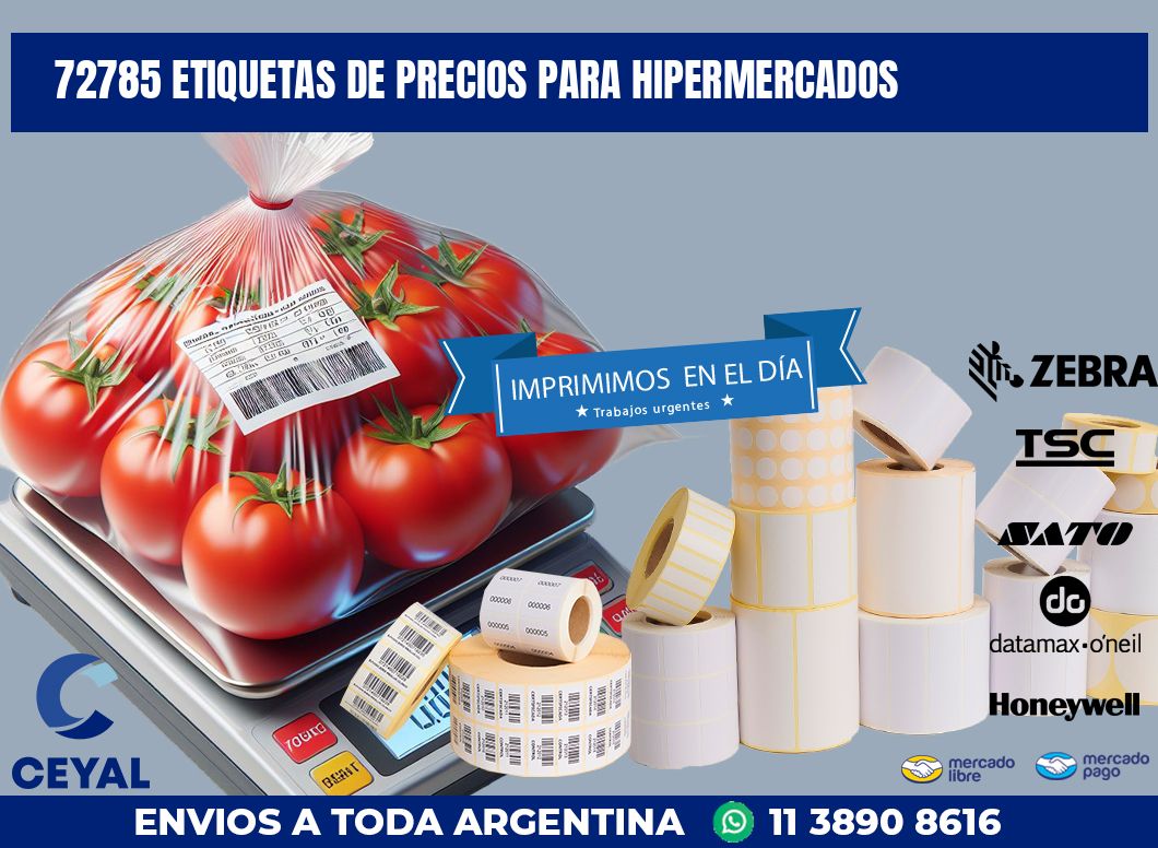 72785 ETIQUETAS DE PRECIOS PARA HIPERMERCADOS