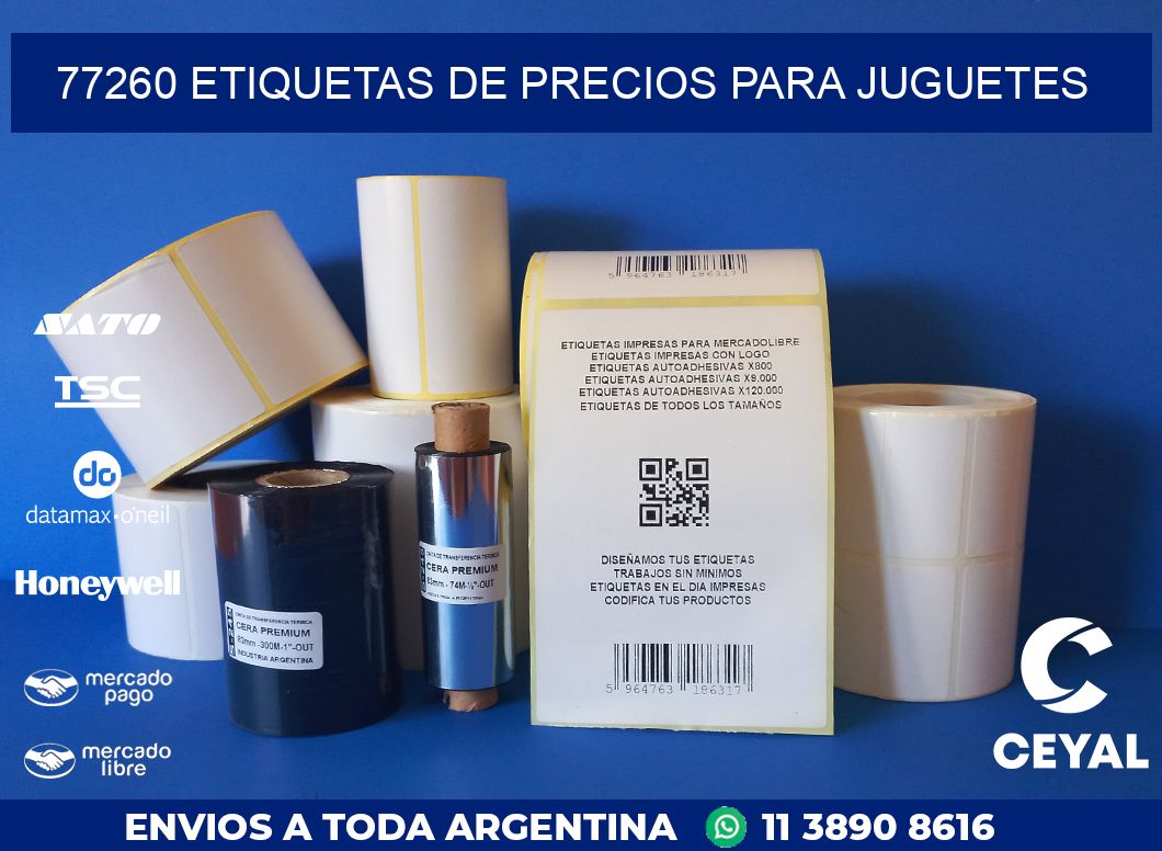 77260 ETIQUETAS DE PRECIOS PARA JUGUETES