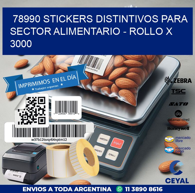 78990 STICKERS DISTINTIVOS PARA SECTOR ALIMENTARIO - ROLLO X 3000