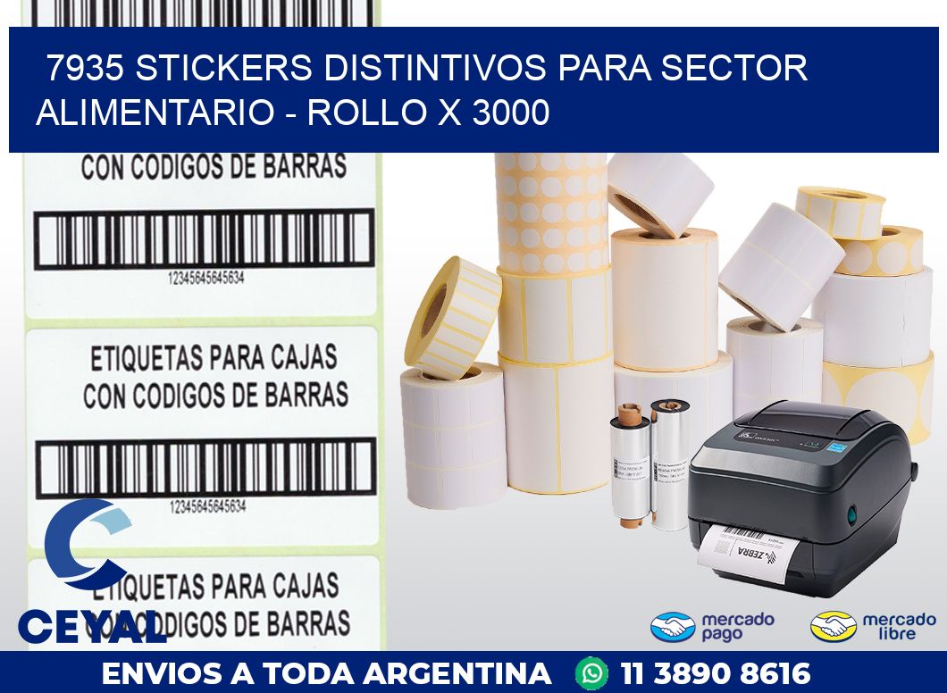 7935 STICKERS DISTINTIVOS PARA SECTOR ALIMENTARIO - ROLLO X 3000