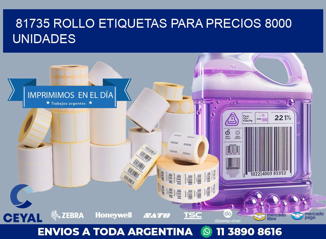 81735 ROLLO ETIQUETAS PARA PRECIOS 8000 UNIDADES