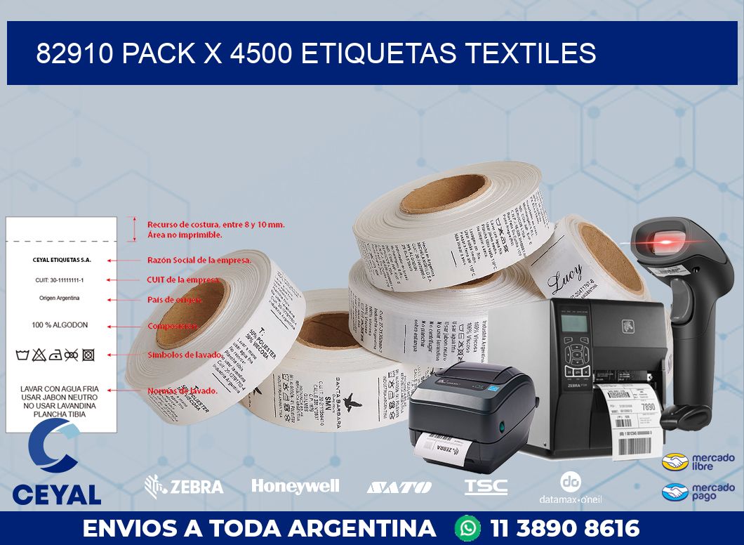 82910 PACK X 4500 ETIQUETAS TEXTILES