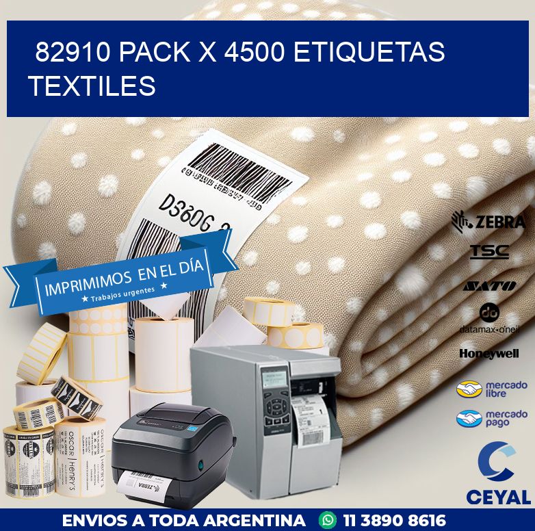 82910 PACK X 4500 ETIQUETAS TEXTILES