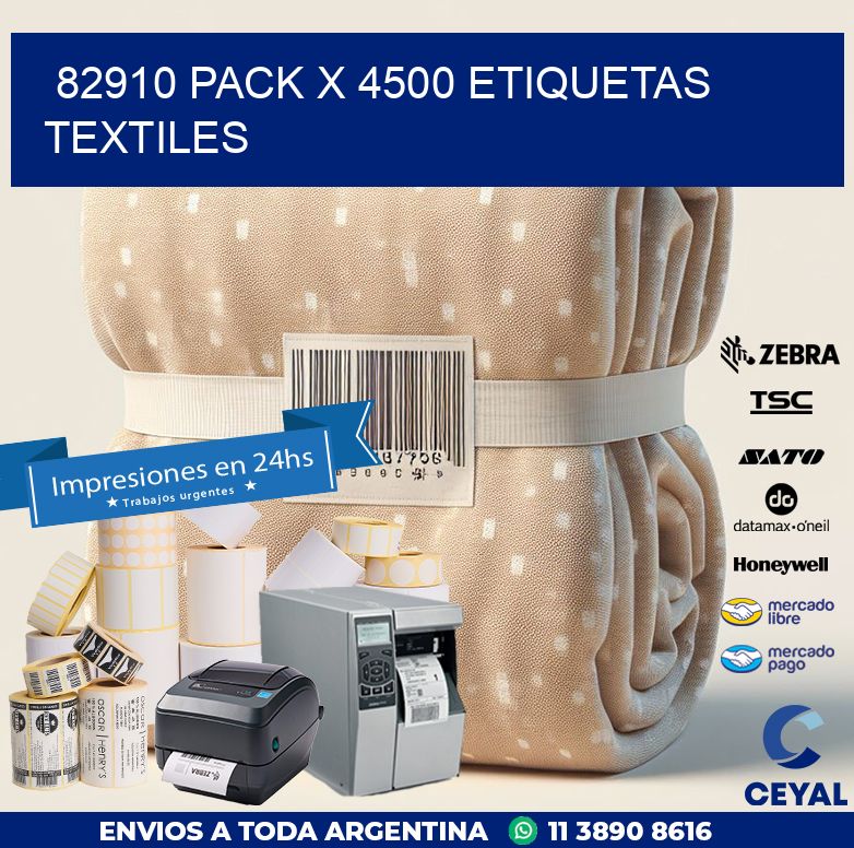 82910 PACK X 4500 ETIQUETAS TEXTILES