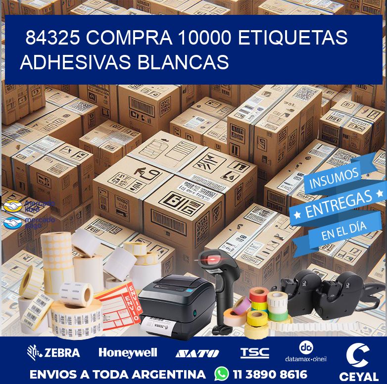 84325 COMPRA 10000 ETIQUETAS ADHESIVAS BLANCAS