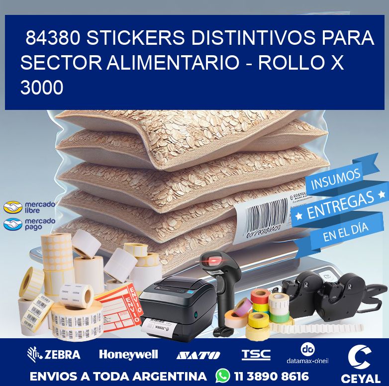 84380 STICKERS DISTINTIVOS PARA SECTOR ALIMENTARIO – ROLLO X 3000