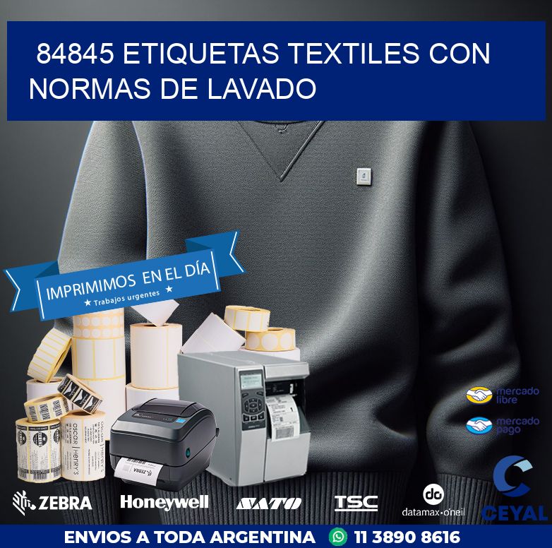 84845 ETIQUETAS TEXTILES CON NORMAS DE LAVADO