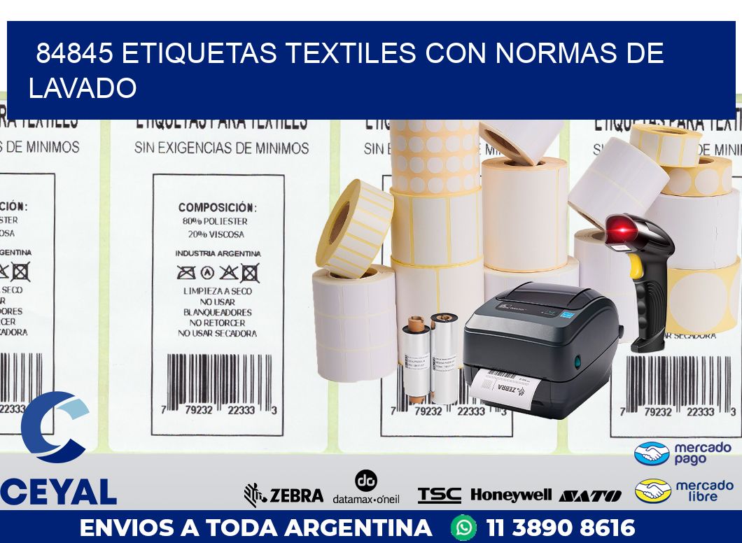 84845 ETIQUETAS TEXTILES CON NORMAS DE LAVADO
