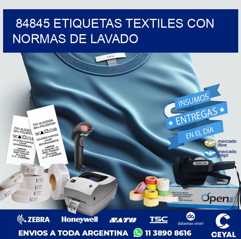84845 ETIQUETAS TEXTILES CON NORMAS DE LAVADO