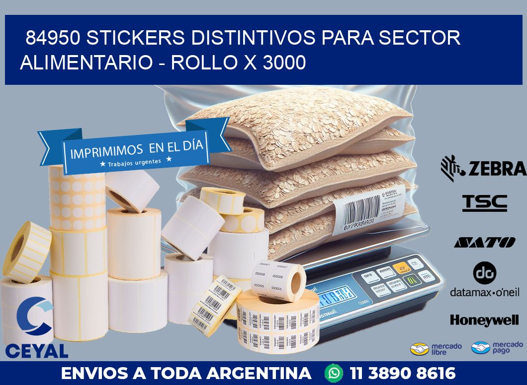84950 STICKERS DISTINTIVOS PARA SECTOR ALIMENTARIO - ROLLO X 3000