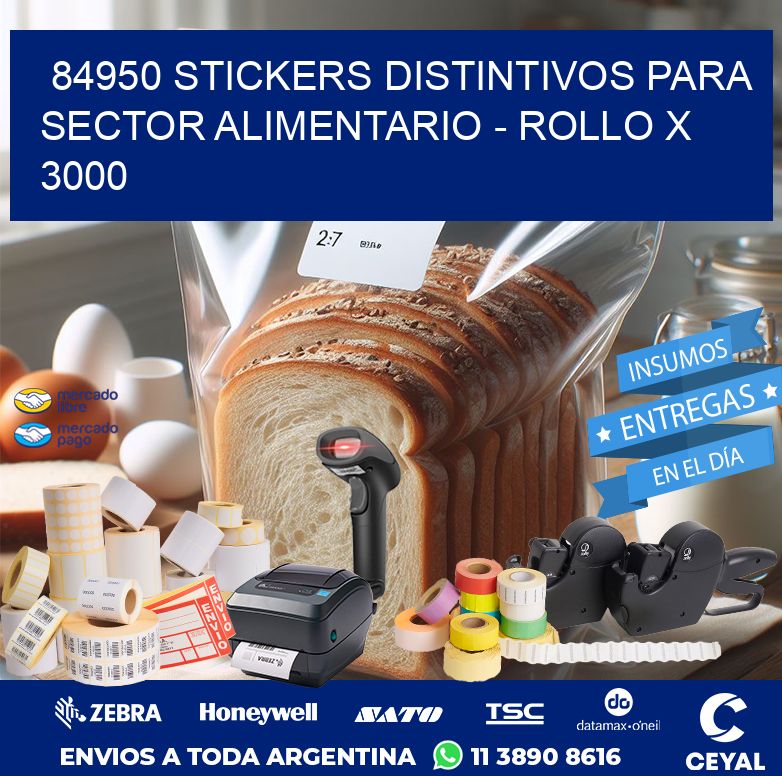 84950 STICKERS DISTINTIVOS PARA SECTOR ALIMENTARIO – ROLLO X 3000