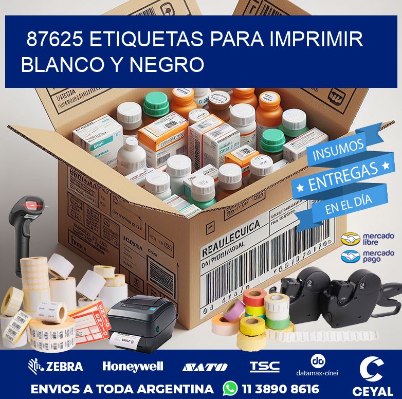 87625 ETIQUETAS PARA IMPRIMIR BLANCO Y NEGRO