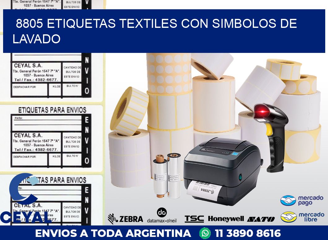 8805 ETIQUETAS TEXTILES CON SIMBOLOS DE LAVADO