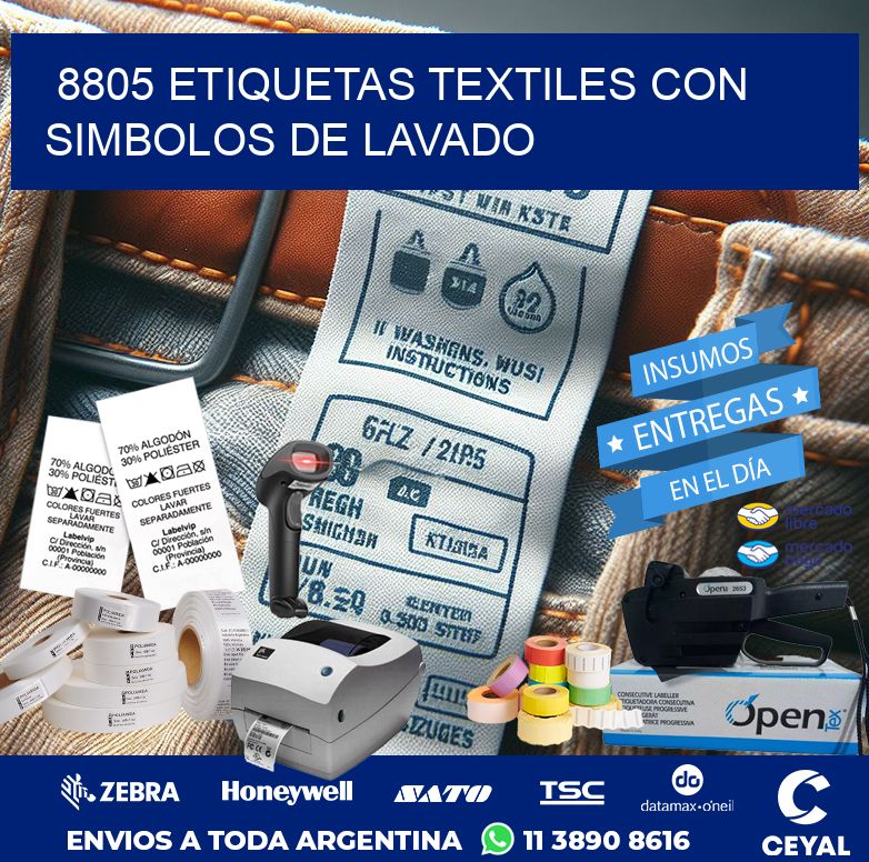 8805 ETIQUETAS TEXTILES CON SIMBOLOS DE LAVADO