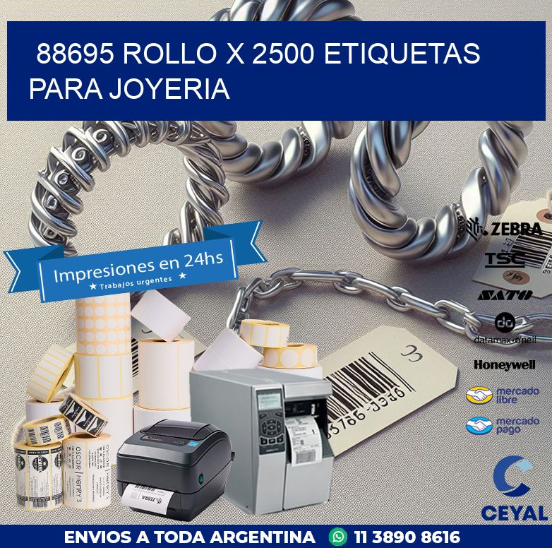 88695 ROLLO X 2500 ETIQUETAS PARA JOYERIA