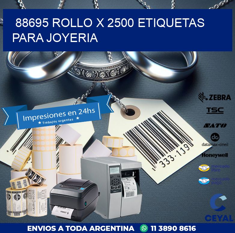 88695 ROLLO X 2500 ETIQUETAS PARA JOYERIA