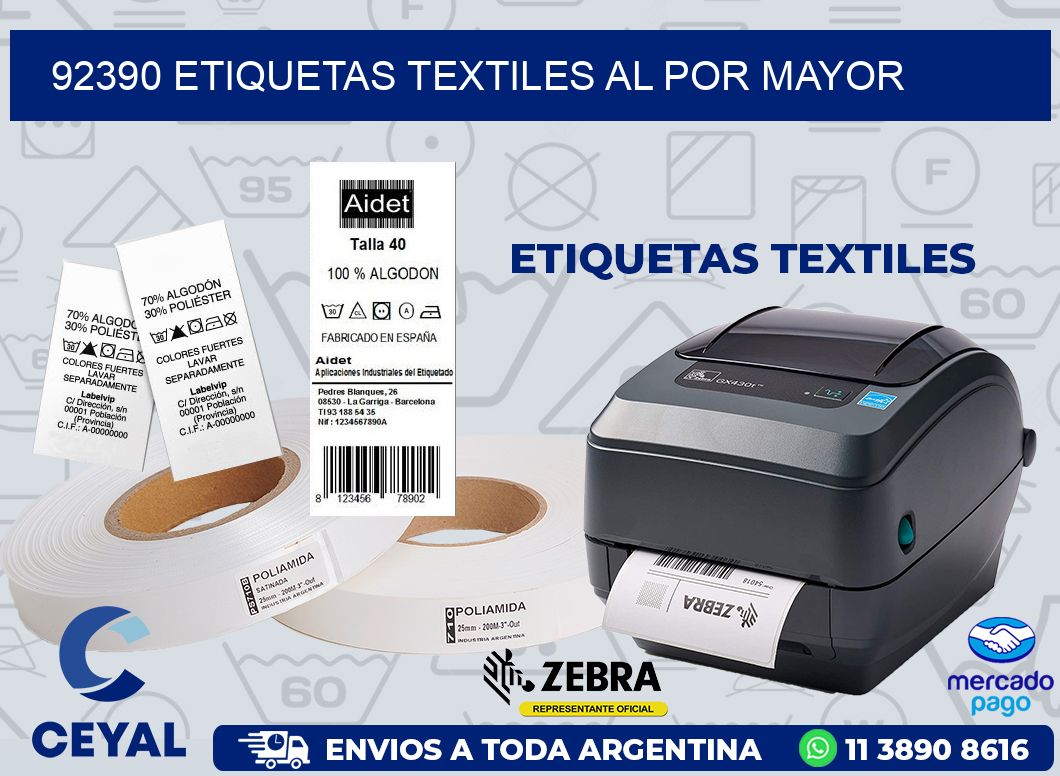 92390 ETIQUETAS TEXTILES AL POR MAYOR