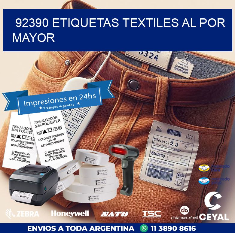 92390 ETIQUETAS TEXTILES AL POR MAYOR