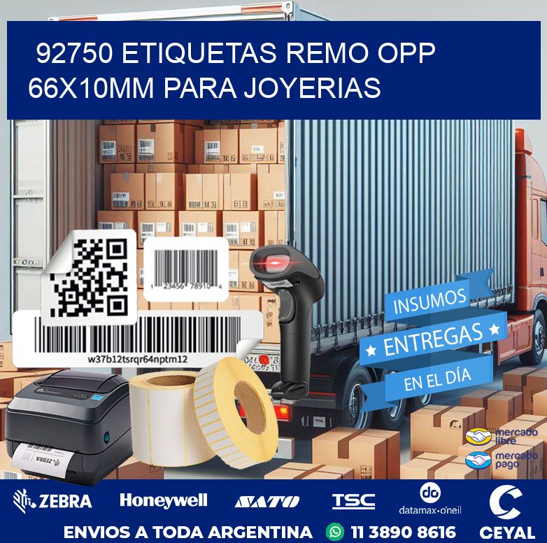 92750 ETIQUETAS REMO OPP 66X10MM PARA JOYERIAS