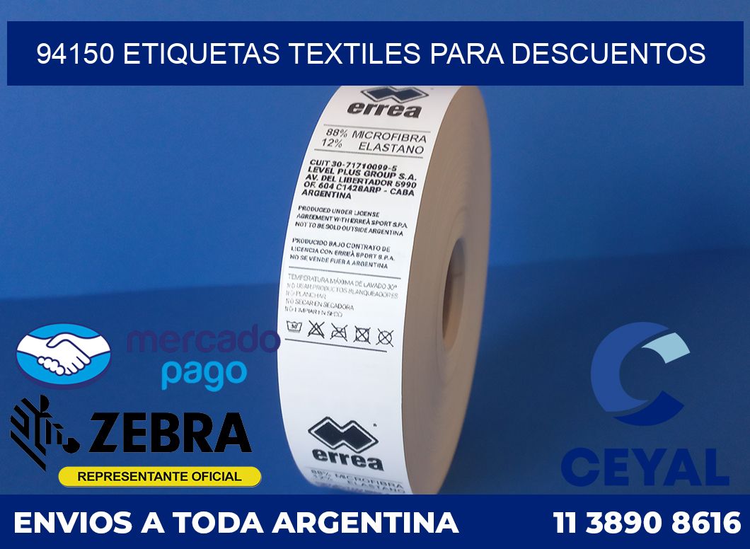 94150 ETIQUETAS TEXTILES PARA DESCUENTOS