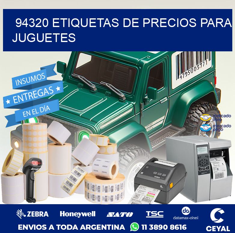 94320 ETIQUETAS DE PRECIOS PARA JUGUETES
