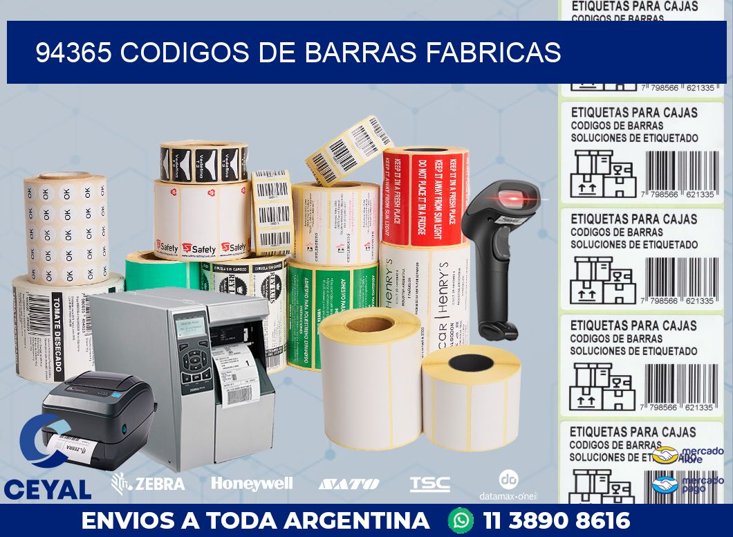 94365 CODIGOS DE BARRAS FABRICAS