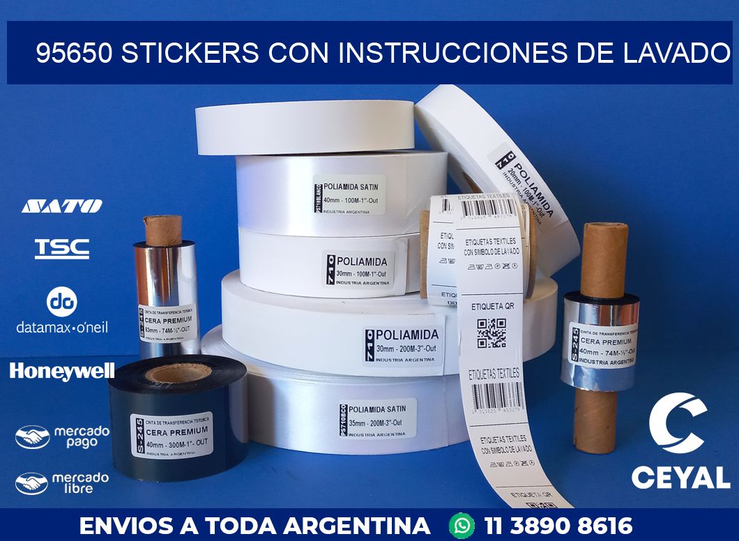 95650 STICKERS CON INSTRUCCIONES DE LAVADO