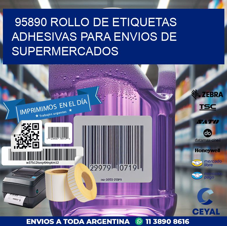 95890 ROLLO DE ETIQUETAS ADHESIVAS PARA ENVIOS DE SUPERMERCADOS