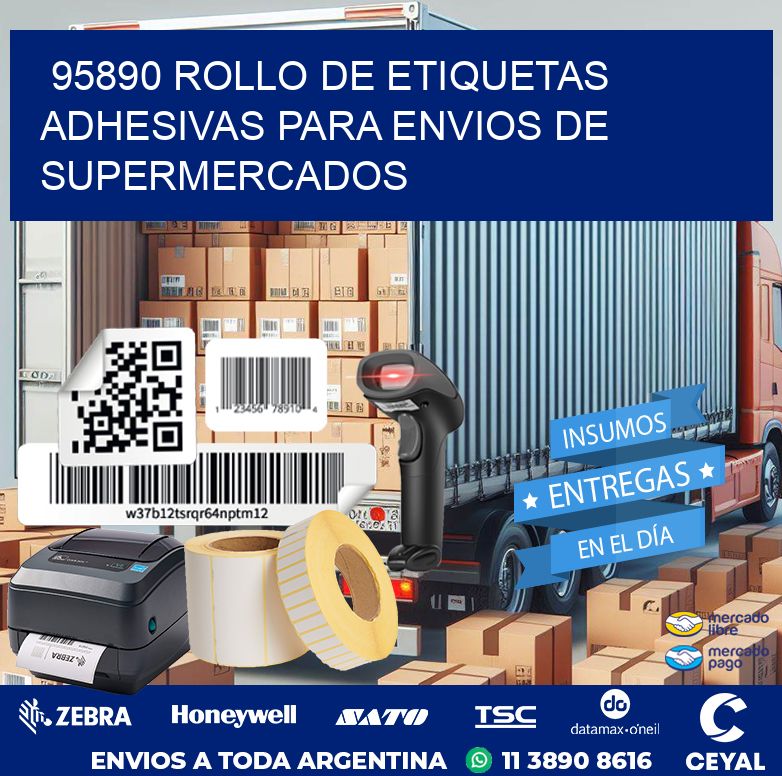 95890 ROLLO DE ETIQUETAS ADHESIVAS PARA ENVIOS DE SUPERMERCADOS