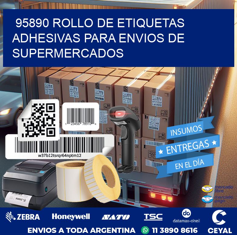 95890 ROLLO DE ETIQUETAS ADHESIVAS PARA ENVIOS DE SUPERMERCADOS