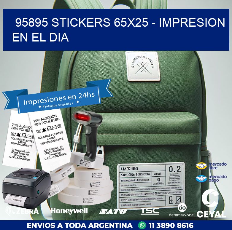 95895 STICKERS 65x25 - IMPRESION EN EL DIA