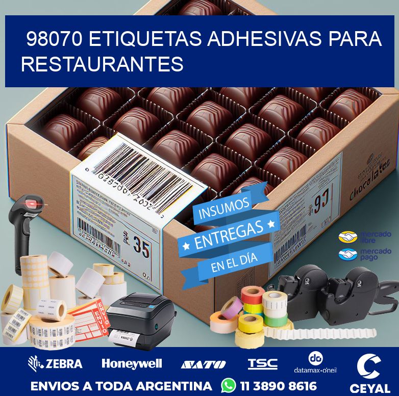 98070 ETIQUETAS ADHESIVAS PARA RESTAURANTES