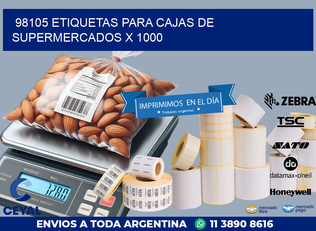 98105 ETIQUETAS PARA CAJAS DE SUPERMERCADOS X 1000