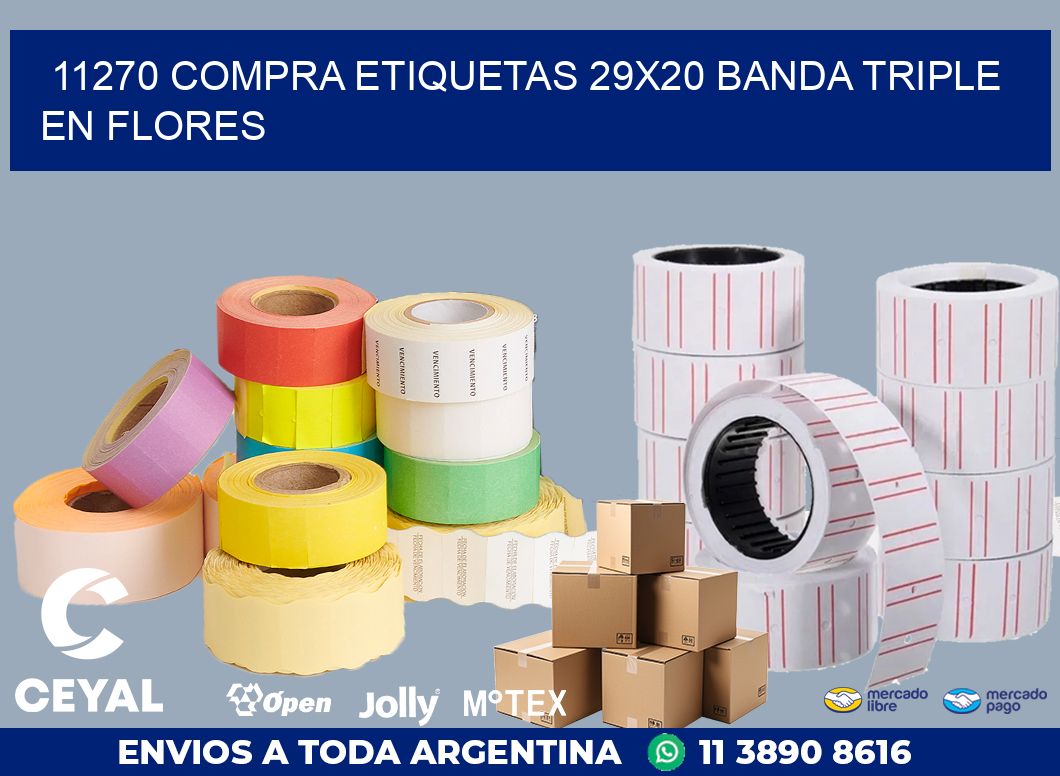 11270 COMPRA ETIQUETAS 29X20 BANDA TRIPLE EN FLORES